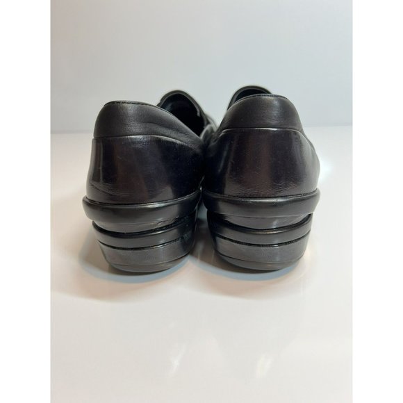 Women’s Dansko Black Leather Comfort Clogs Stretch Knit, Size 8 in US. - Picture 5 of 11